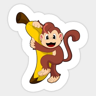 Monkey with Banana Sticker